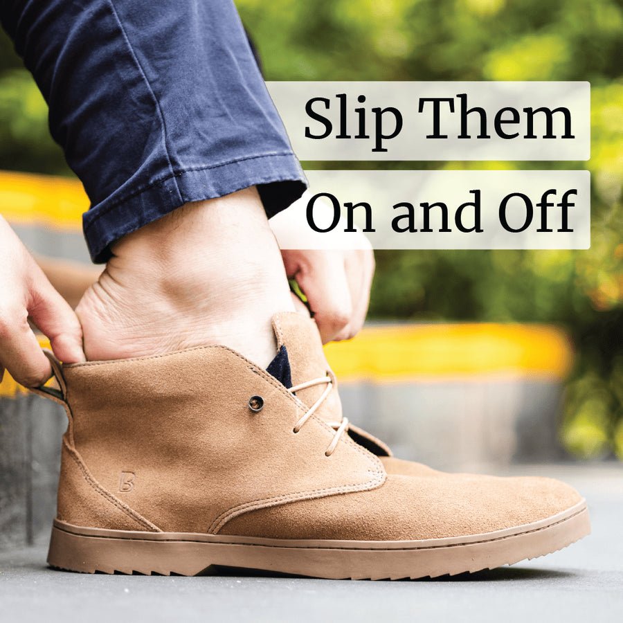 Carnforth being slipped on via elastic laces